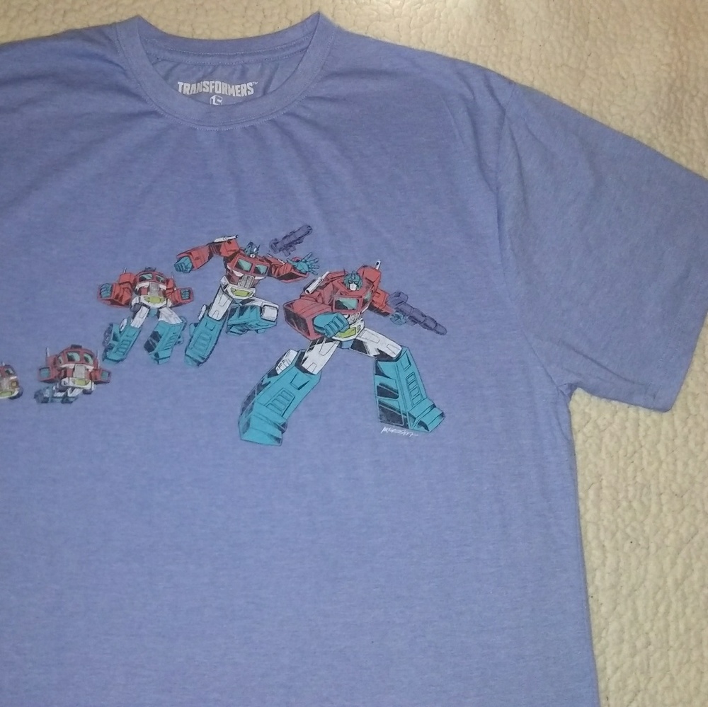 Men's XL hiTranformers light blue t-shirt